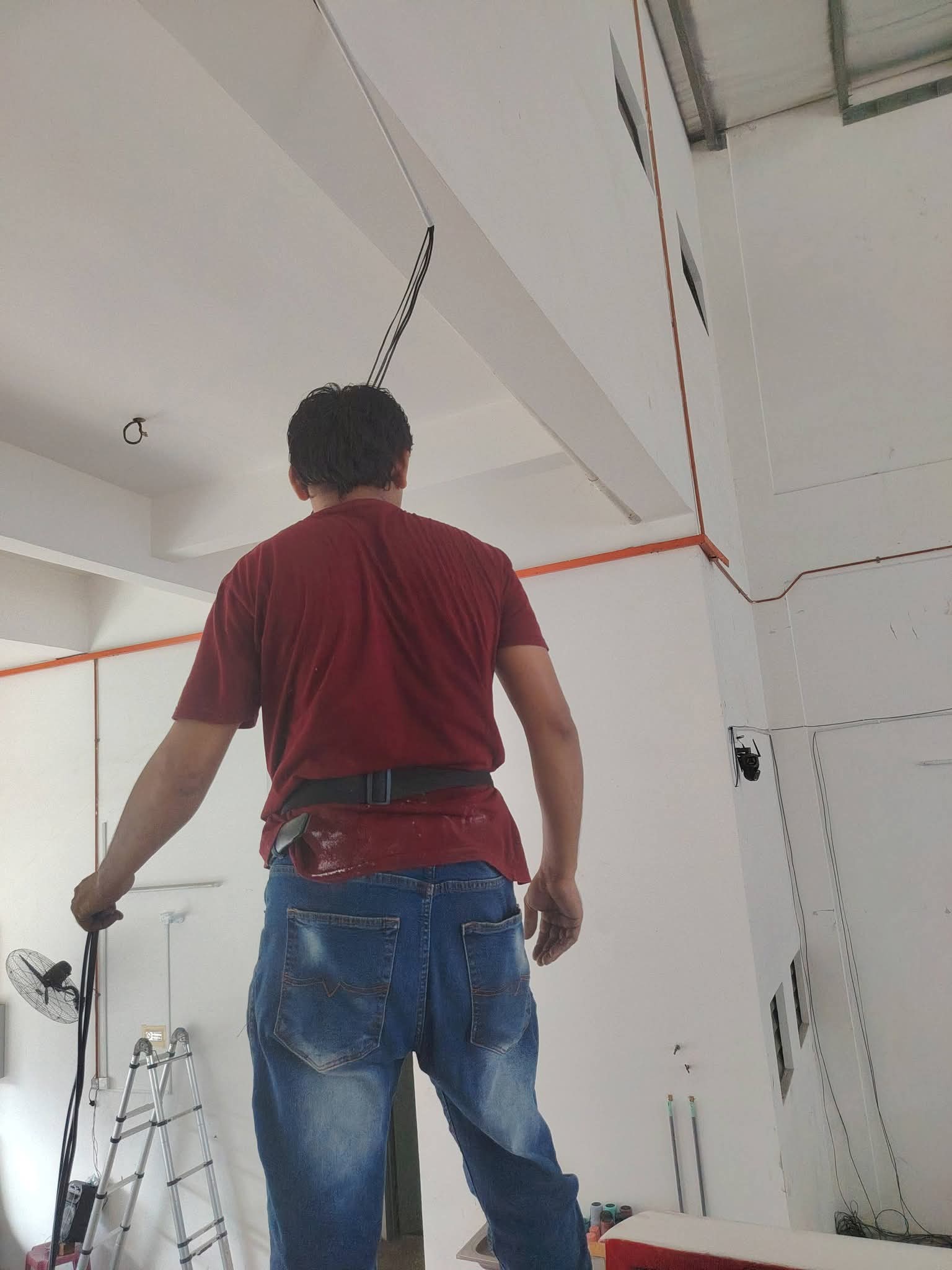 Technician working on site